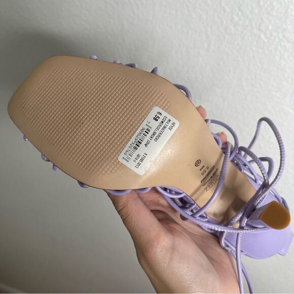 Schutz Heyde Smoky Grape Purple Lace Up Heels Size 6.5 - Picture 5 of 5